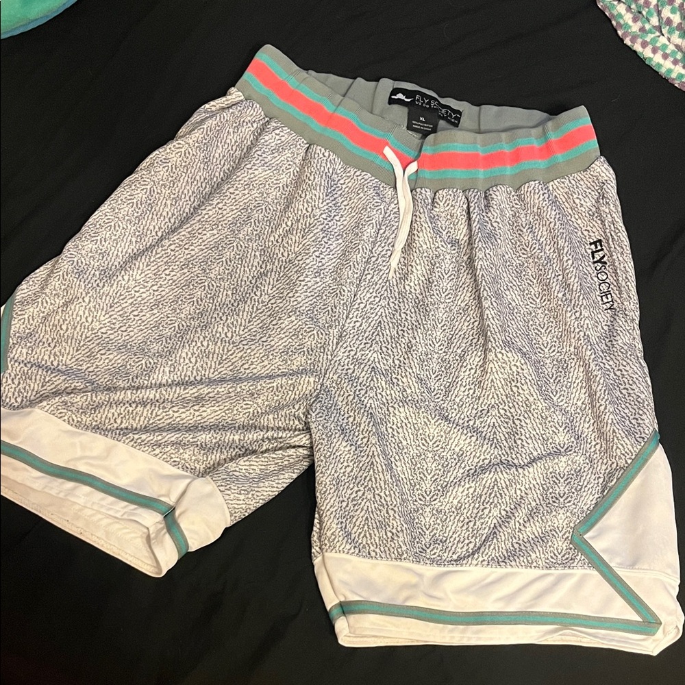 Stylish Gray and White Athletic Shorts